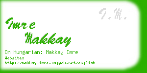 imre makkay business card